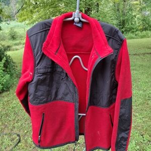Red fleece zip-up